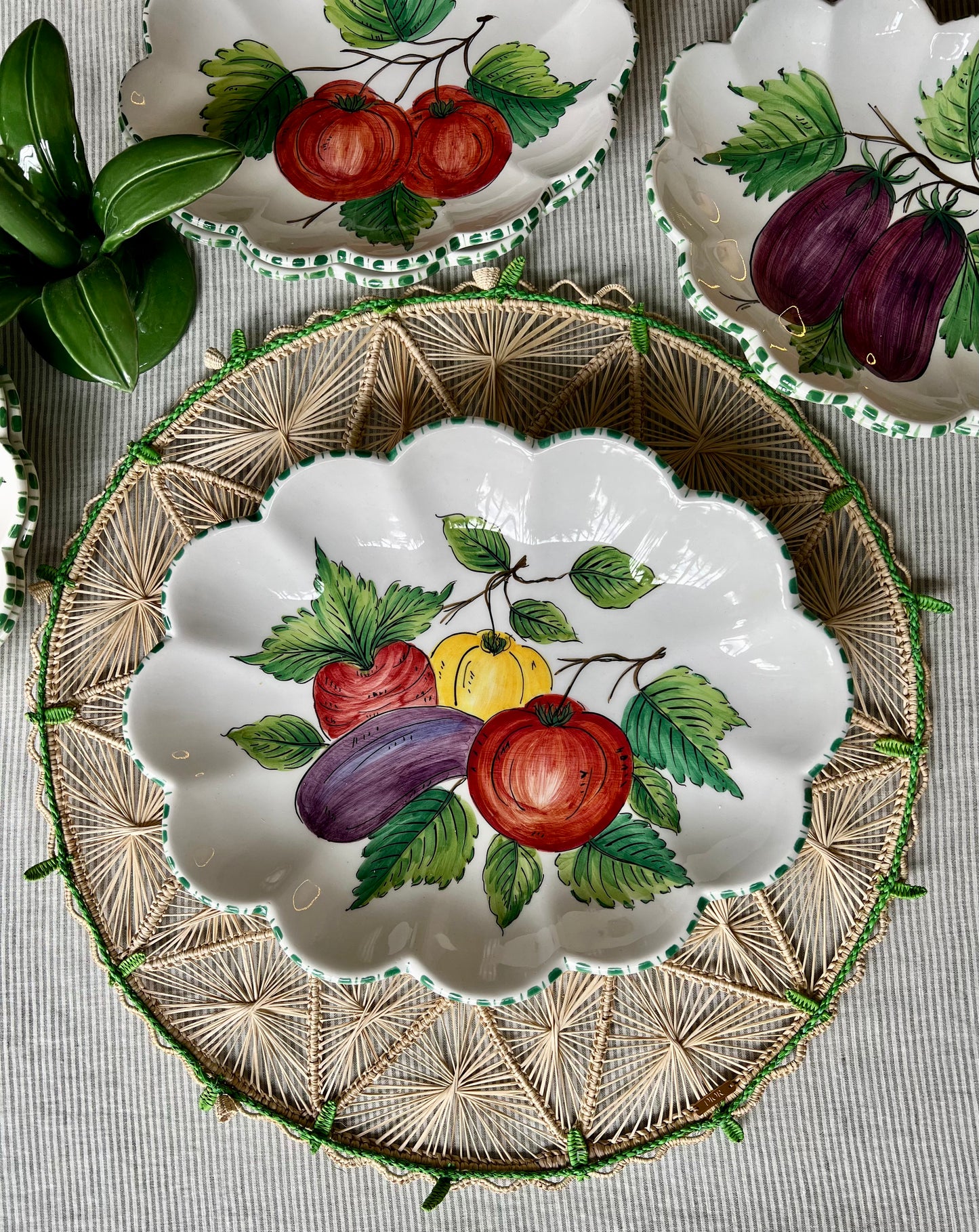 1 ensemble saladier et 6 coupelles Fruits Made in Italy