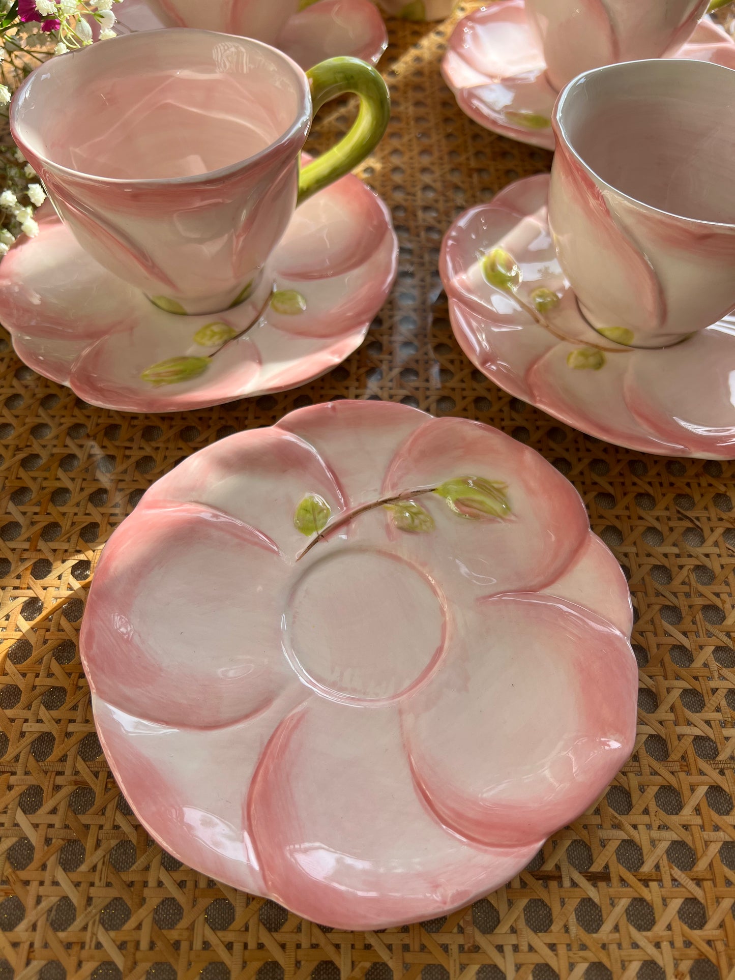 5 tasses à café/thé fleurs