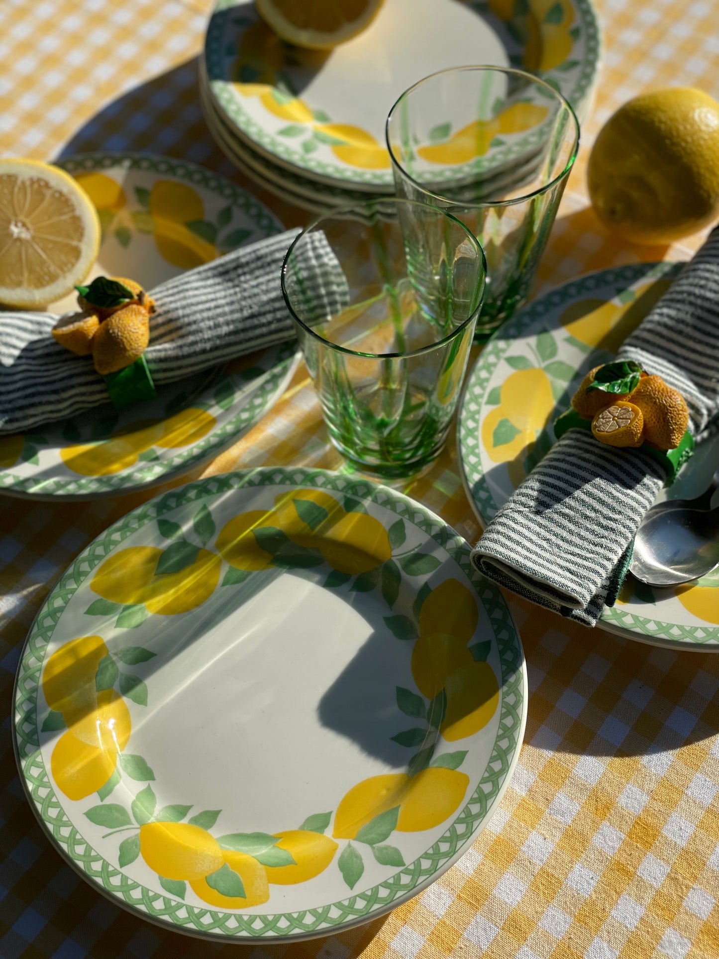 6 assiettes dessert citrons Made in Italy