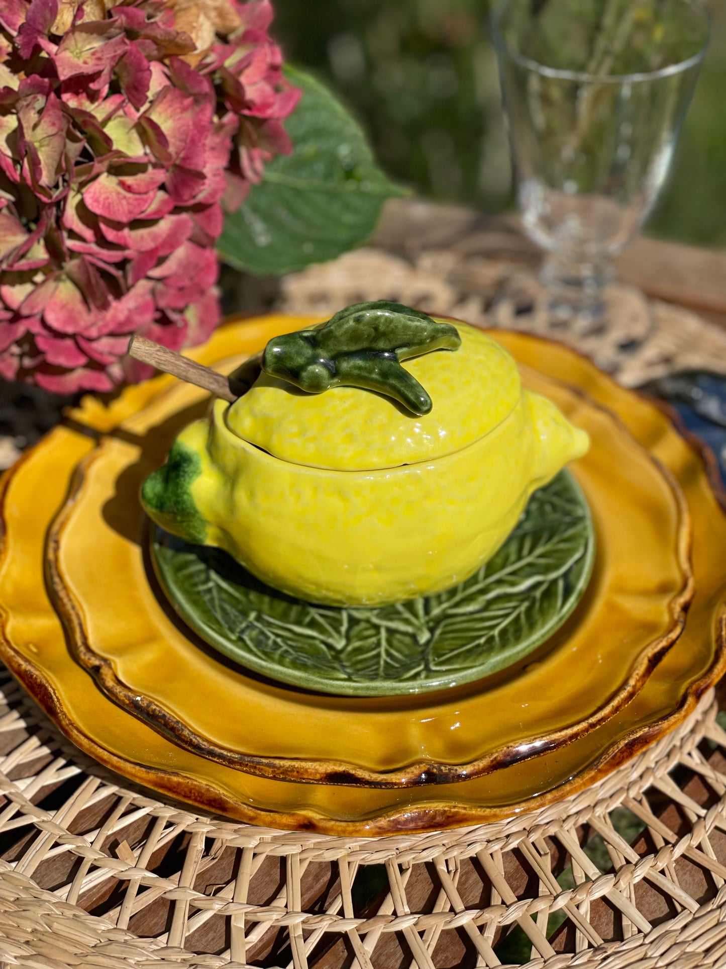 Sucrier/confiturier/moutardier citron