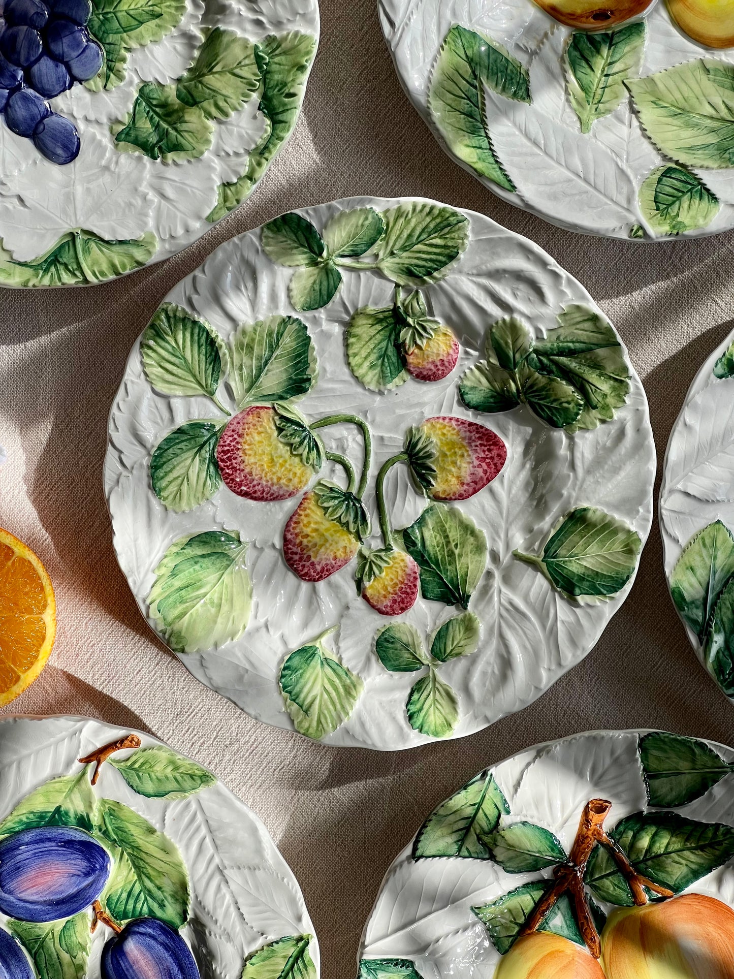 6 assiettes à dessert fruits Italy