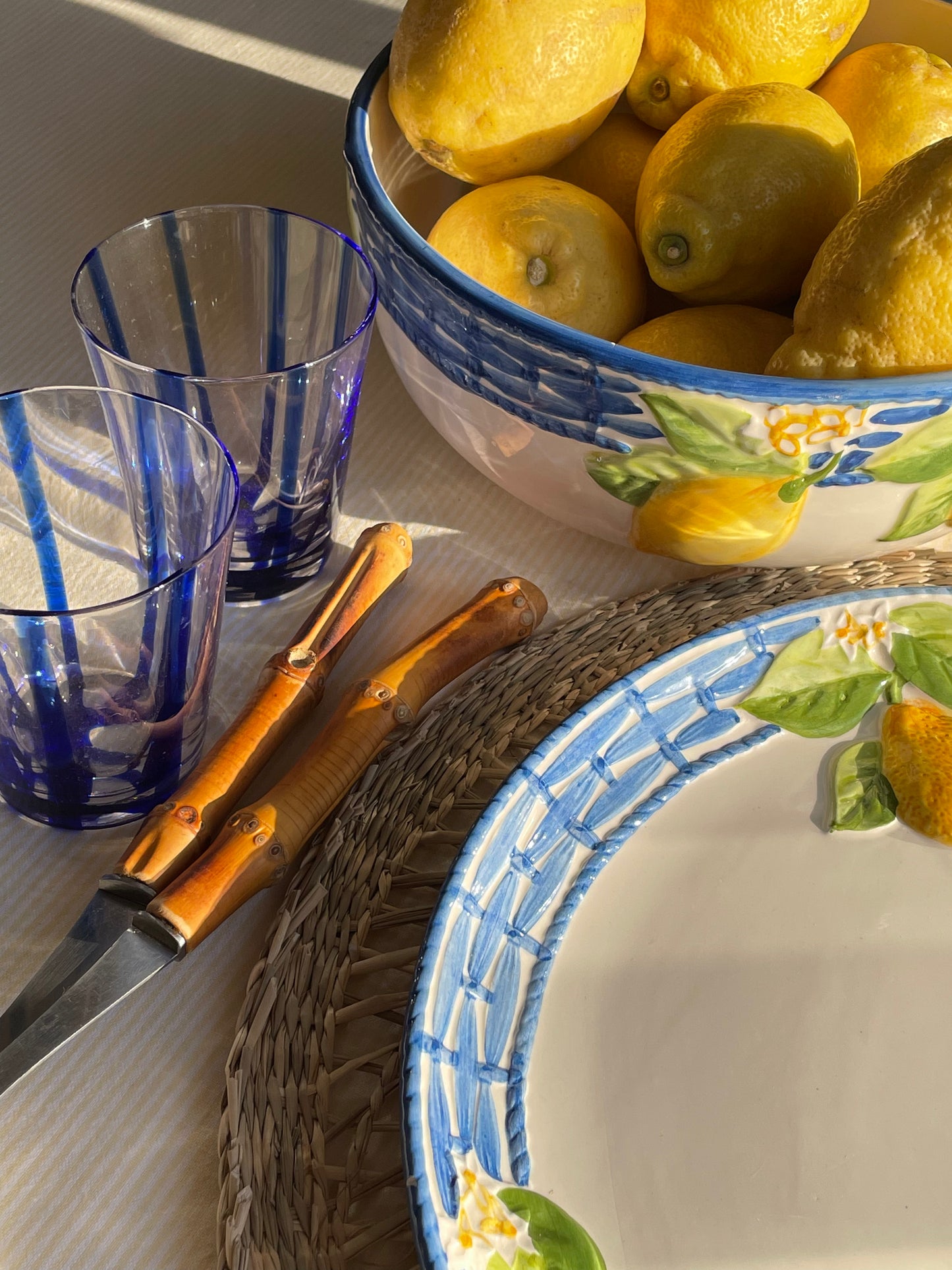 Saladier et plat citrons Made in Italy