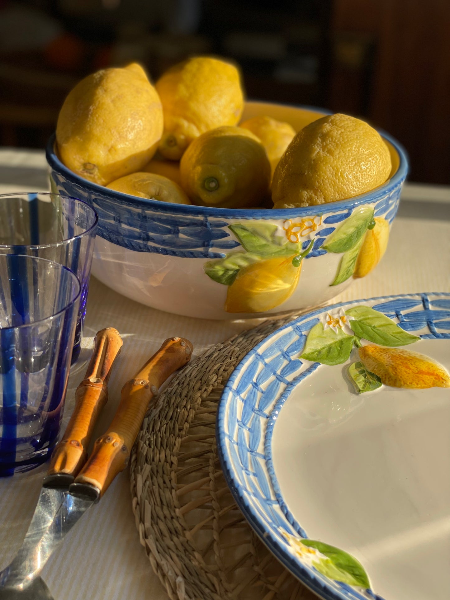 Saladier et plat citrons Made in Italy