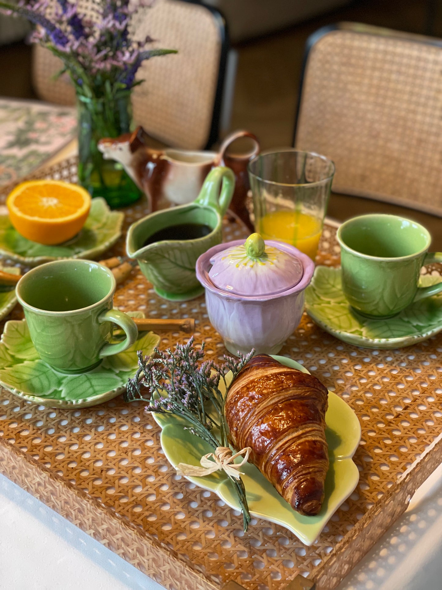 Ensemble petit déjeuner feuille