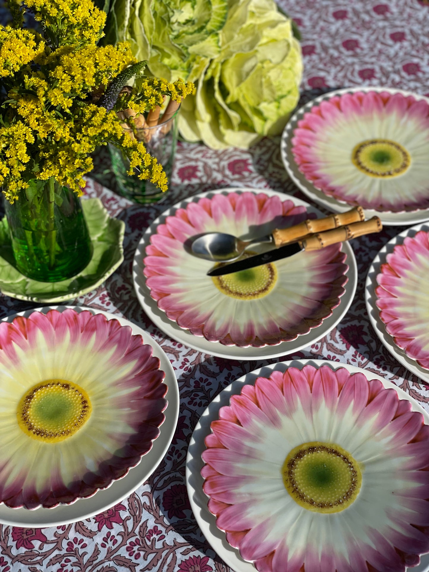 6 assiettes à dessert fleurs peintes à la main