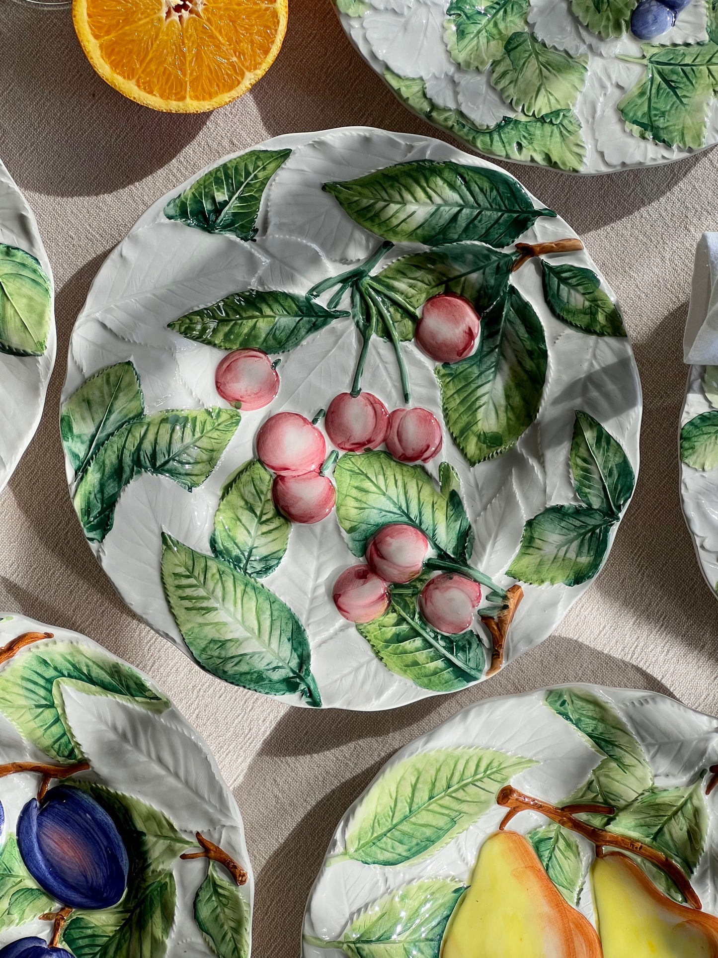 6 assiettes à dessert fruits Italy