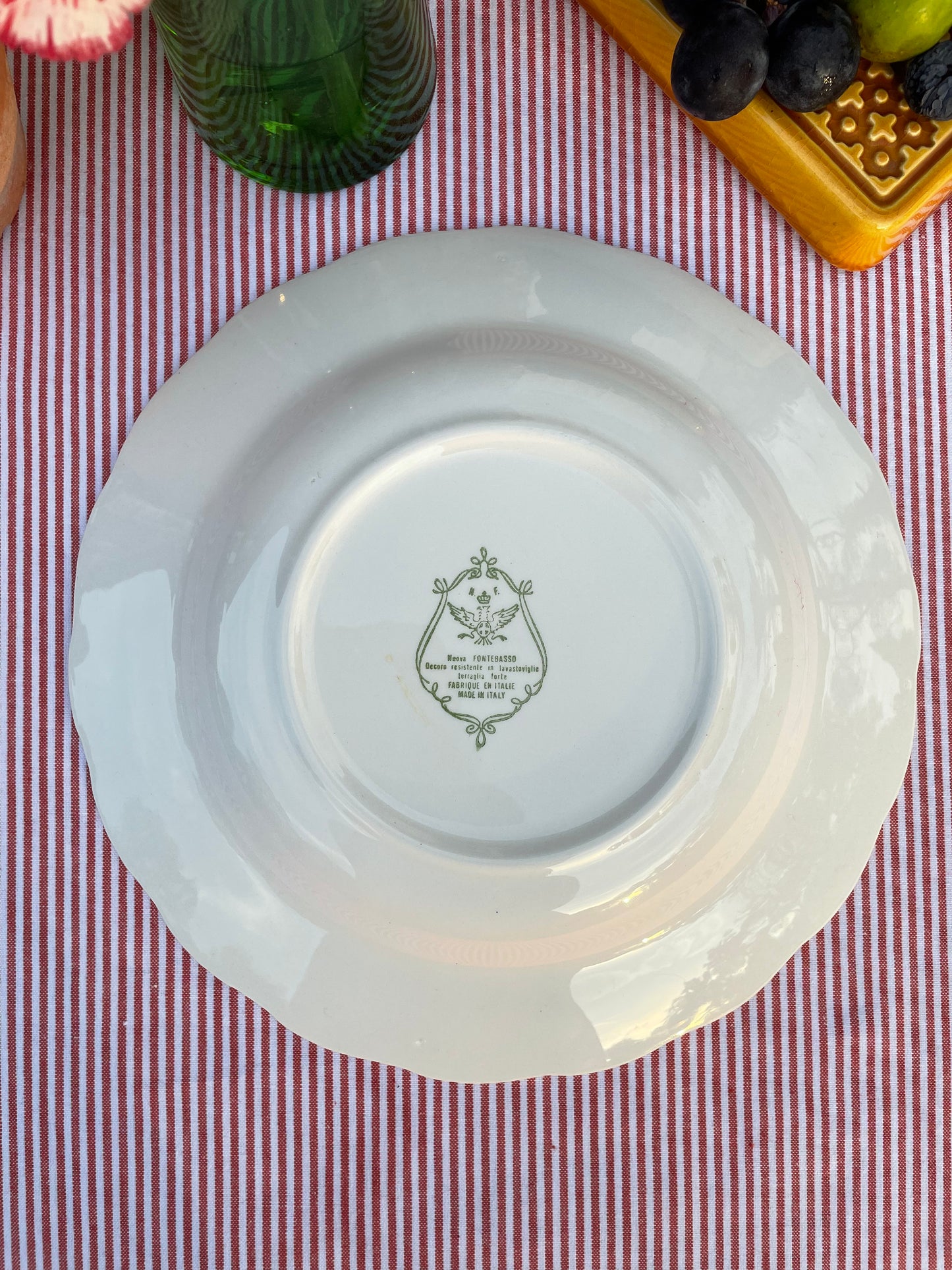 8 assiettes creuses italiennes fleurs