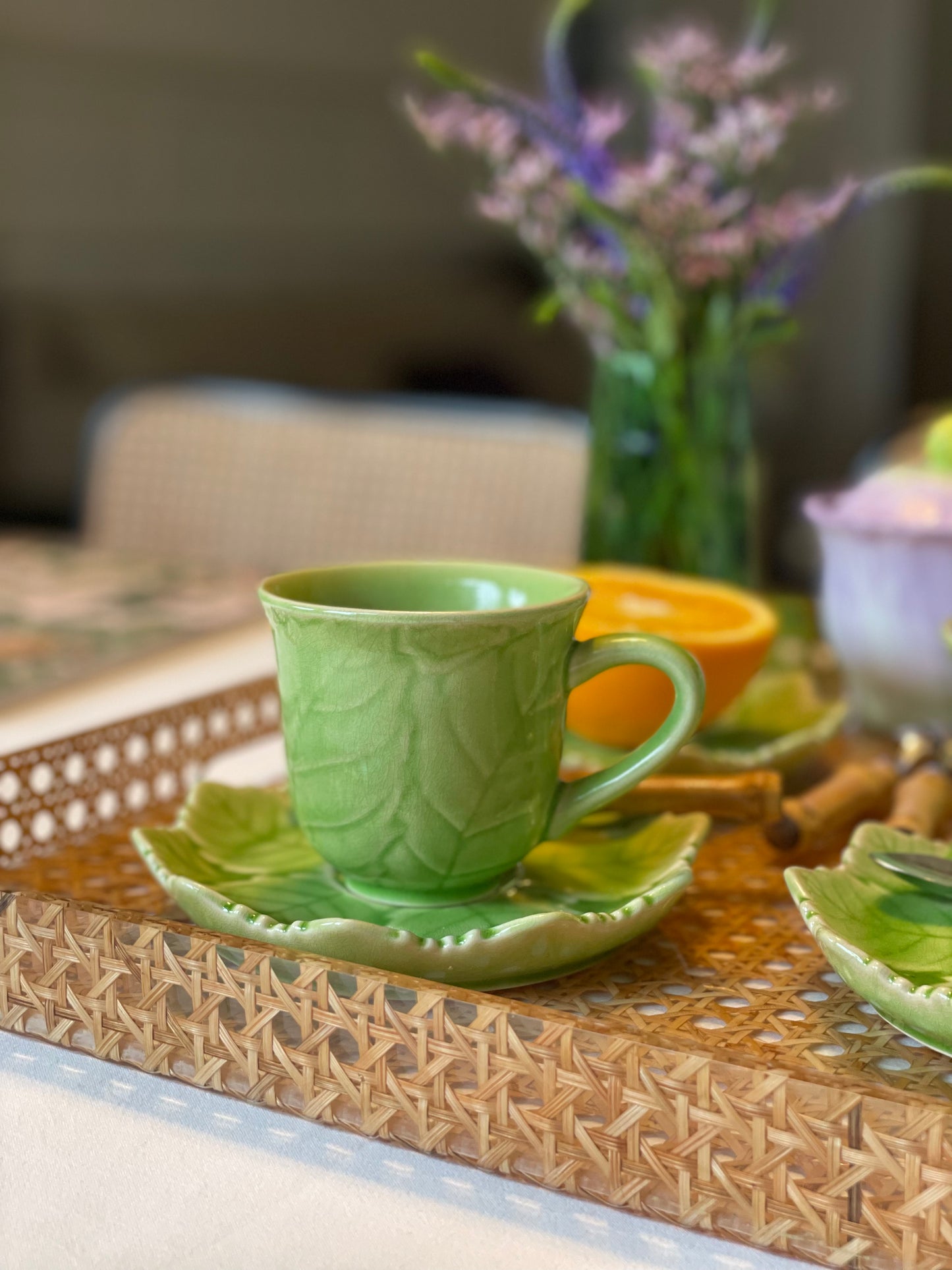 Ensemble petit déjeuner feuille