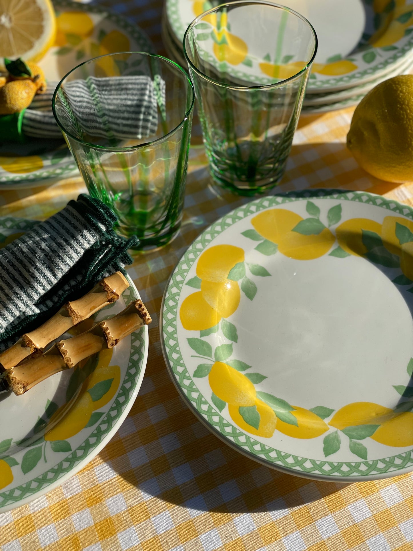 6 assiettes dessert citrons Made in Italy