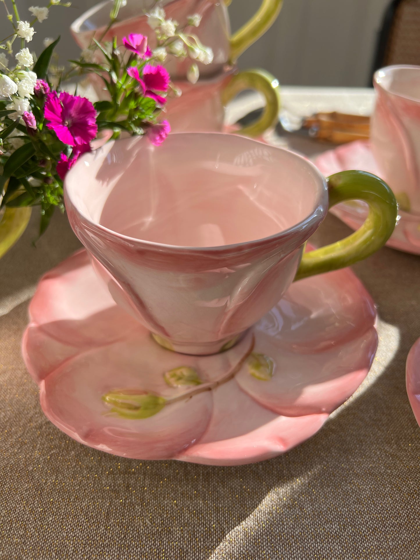 5 tasses à café/thé fleurs