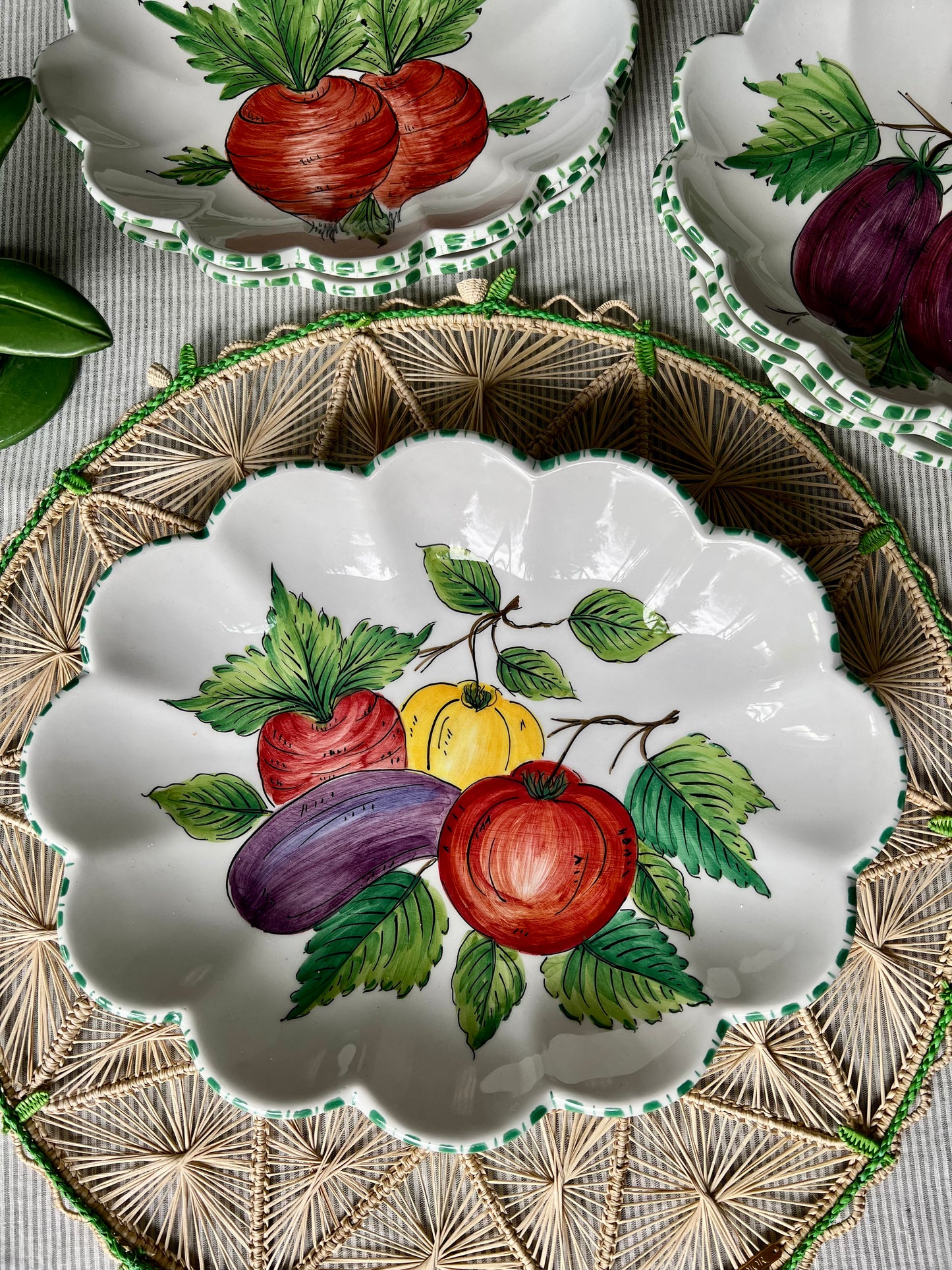1 ensemble saladier et 6 coupelles Fruits Made in Italy