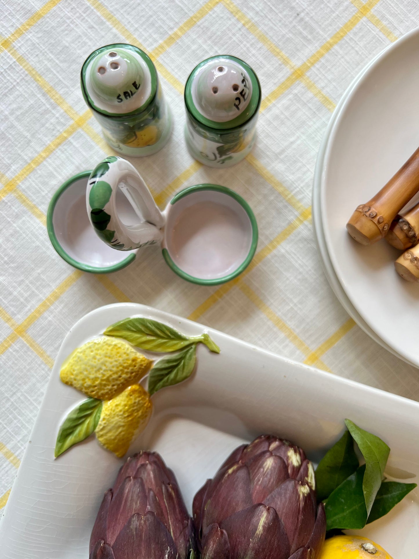 Salière poivrière citrons Made in Italy