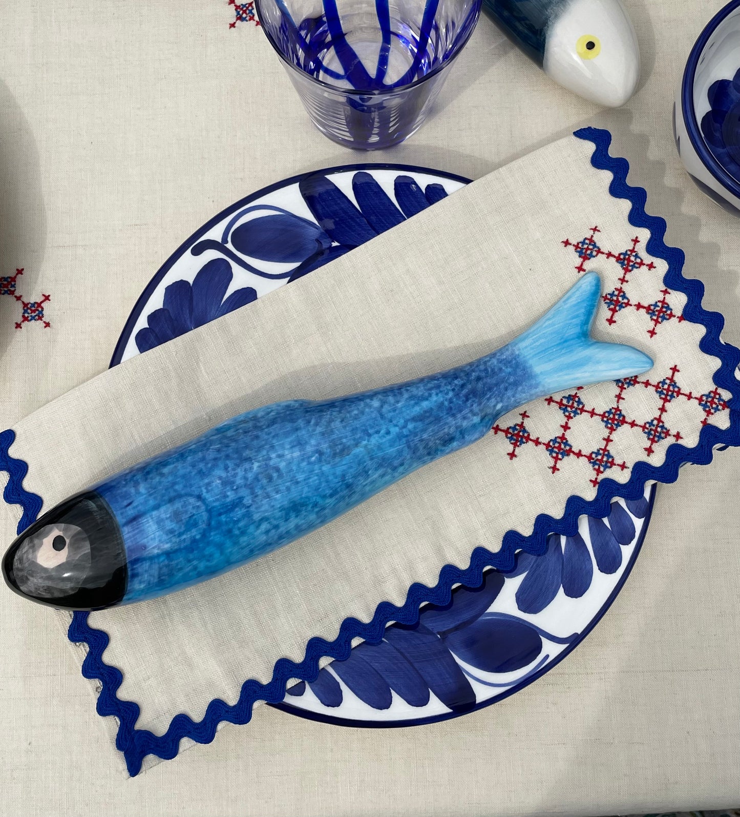 Sardine bleue céramique Ibiza