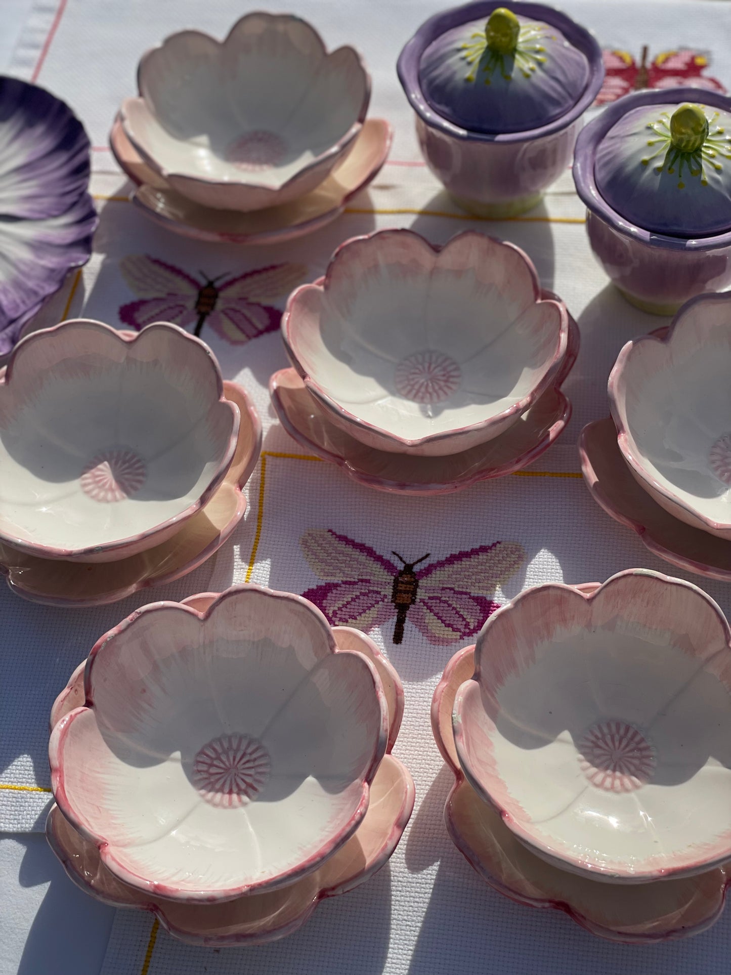 6 coupelles fleurs