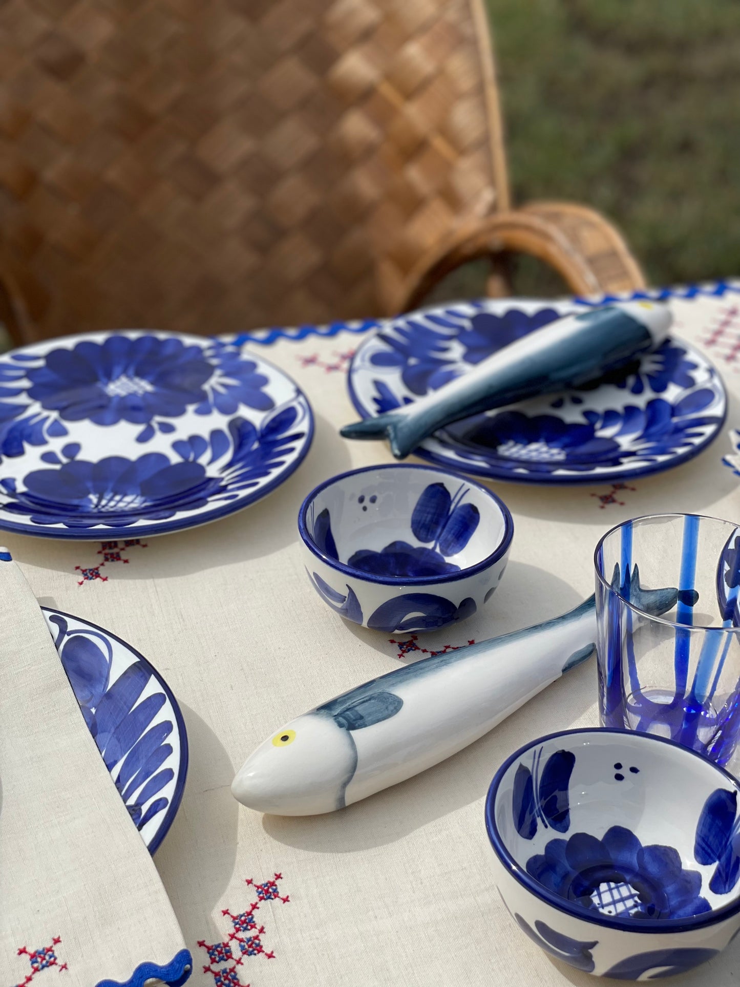 6 assiettes à dessert fleurs Ibiza