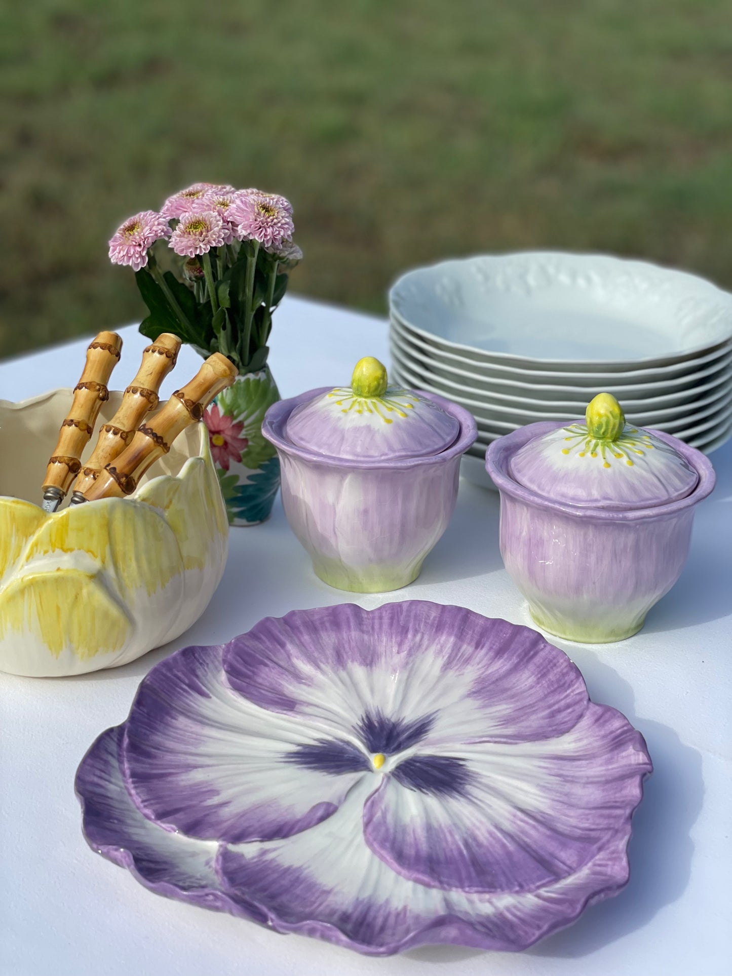 Pot fleur jaune