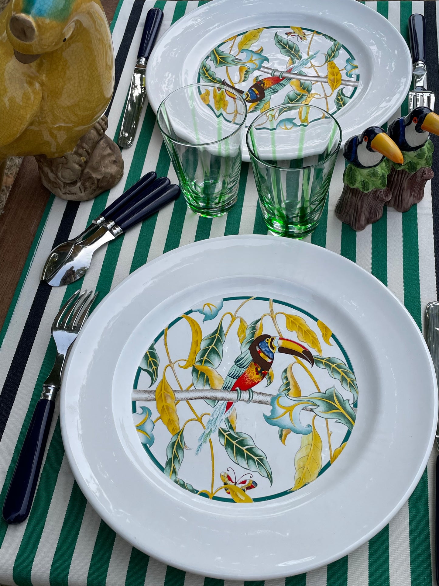 6 grandes assiettes toucans