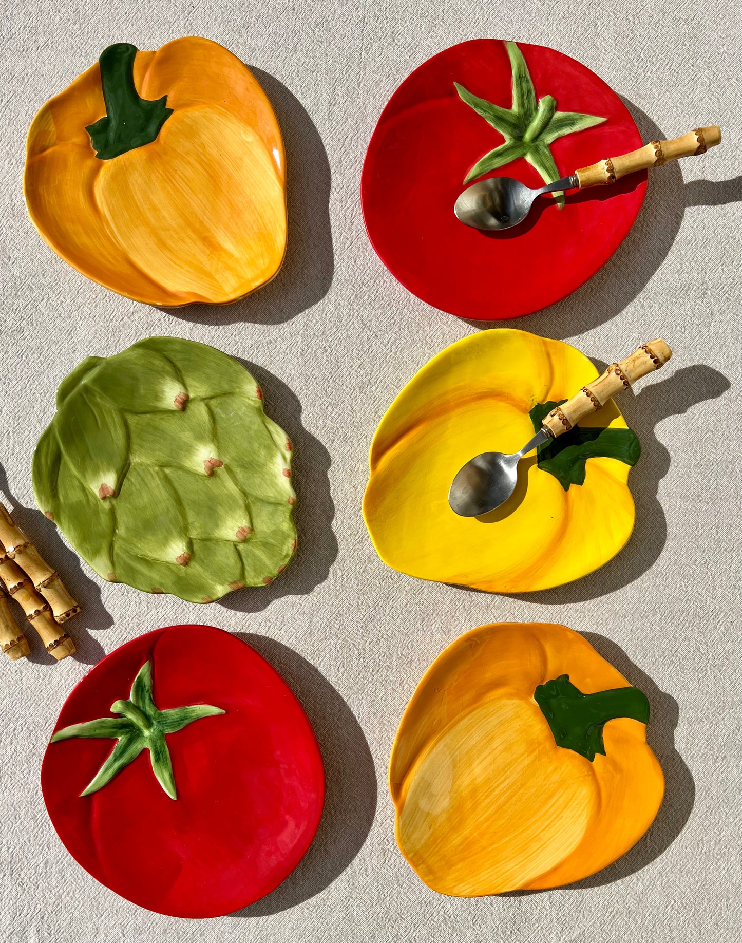 6 assiettes à dessert légumes