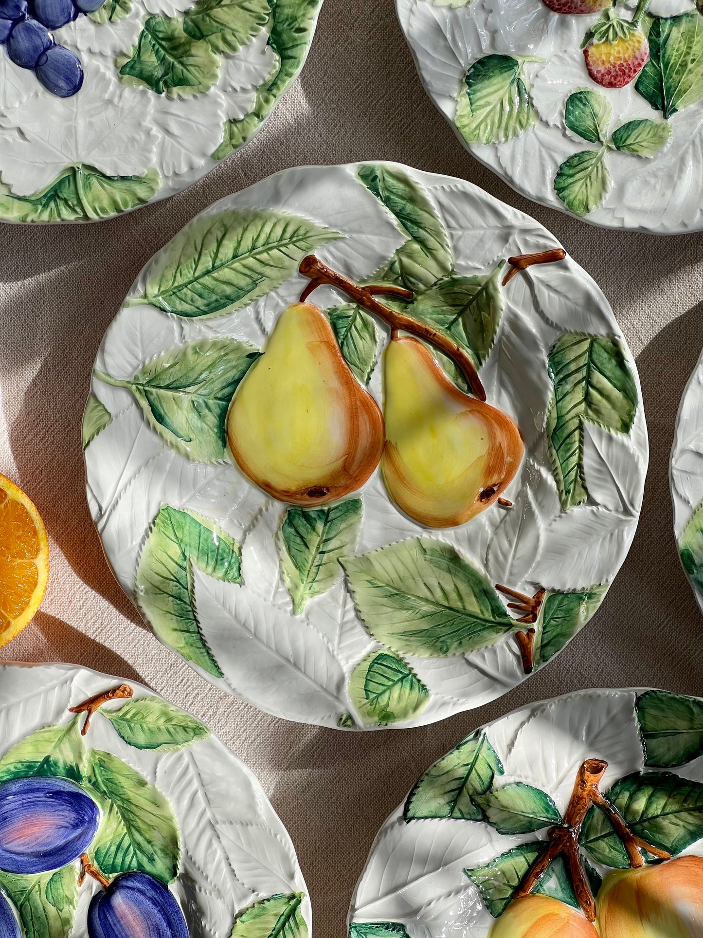 6 assiettes à dessert fruits Italy
