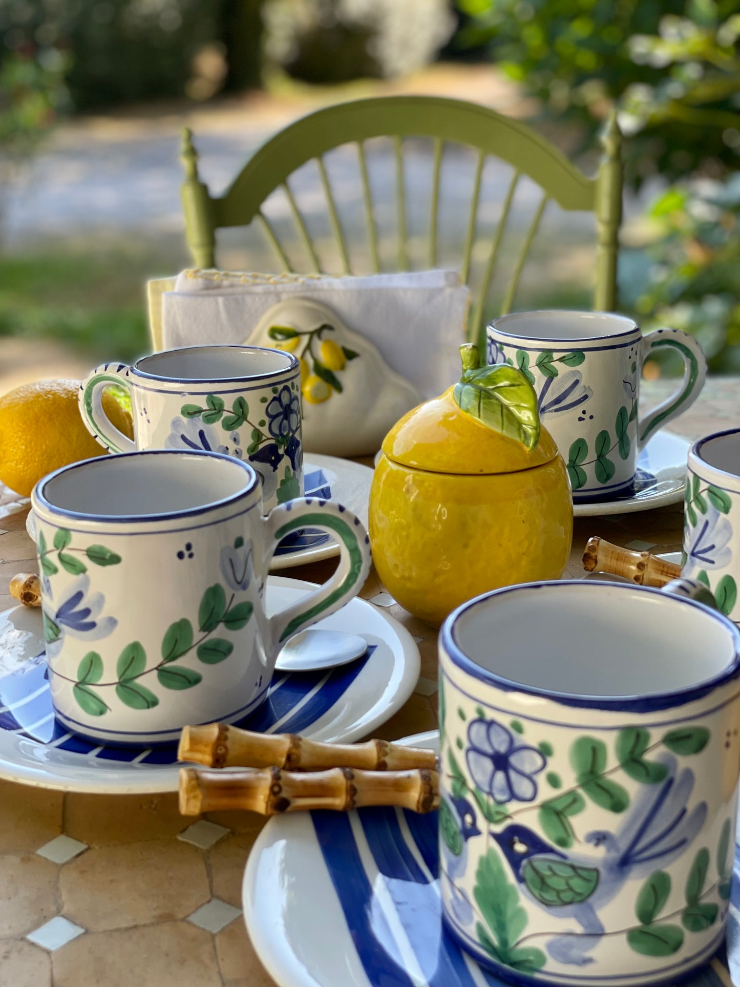 6 tasses oiseaux Made in Italy