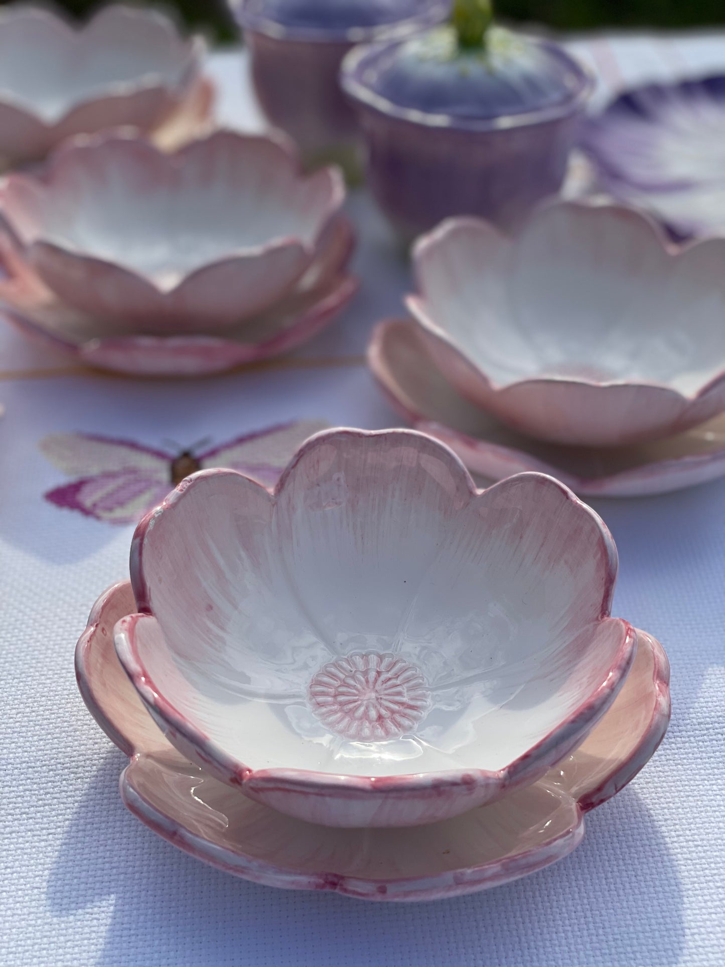 6 coupelles fleurs