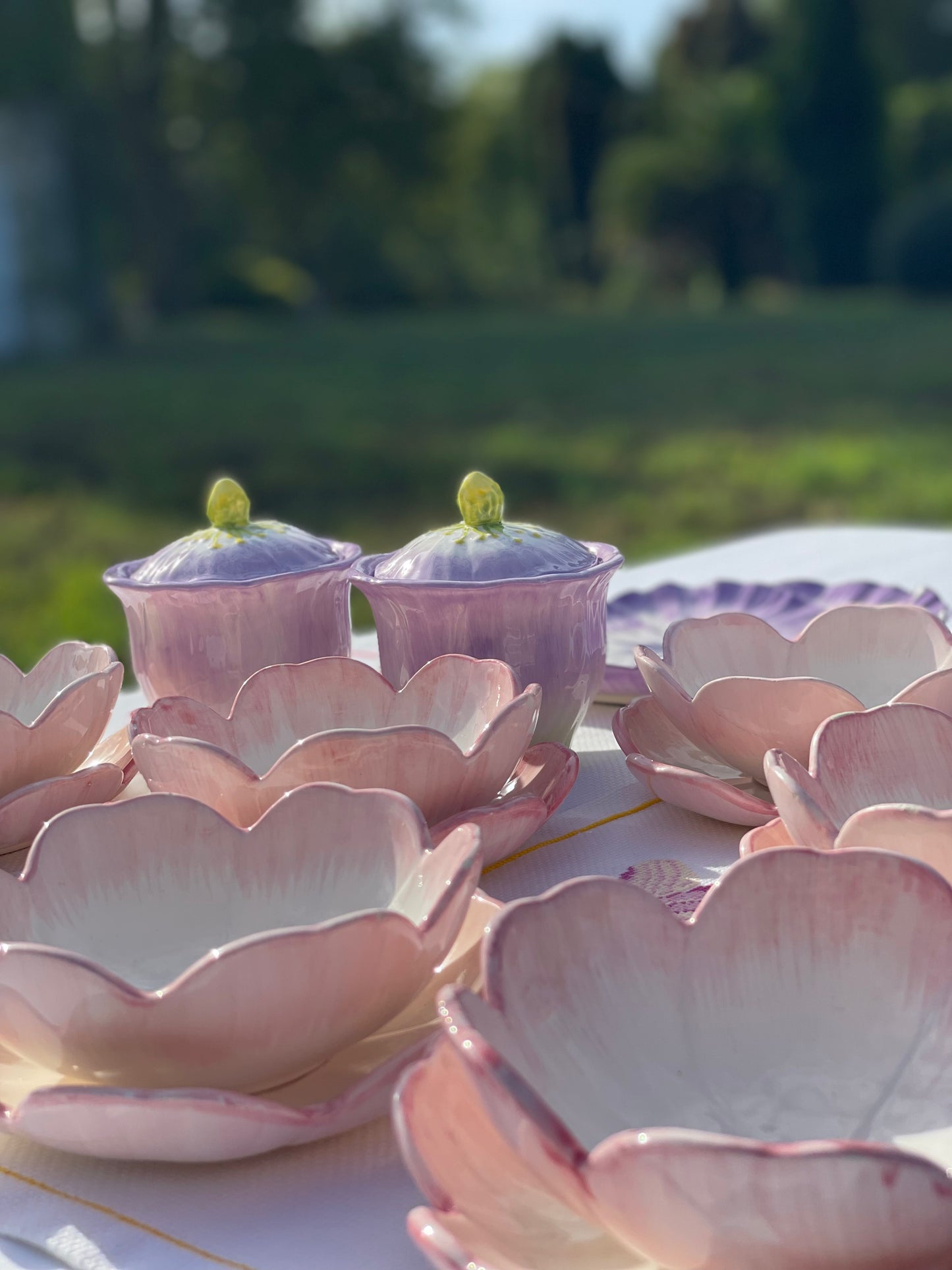 6 coupelles fleurs