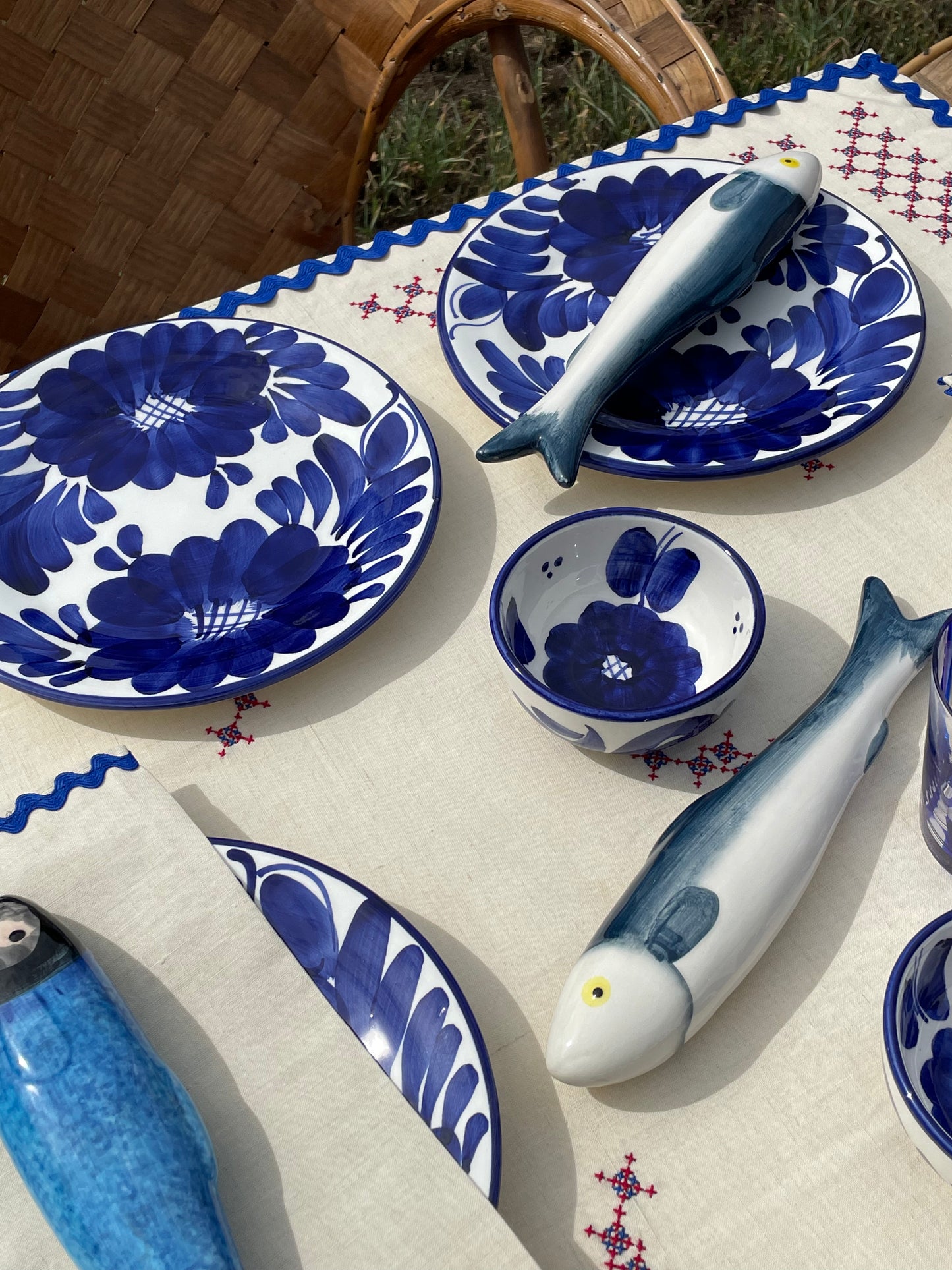 6 assiettes à dessert fleurs Ibiza