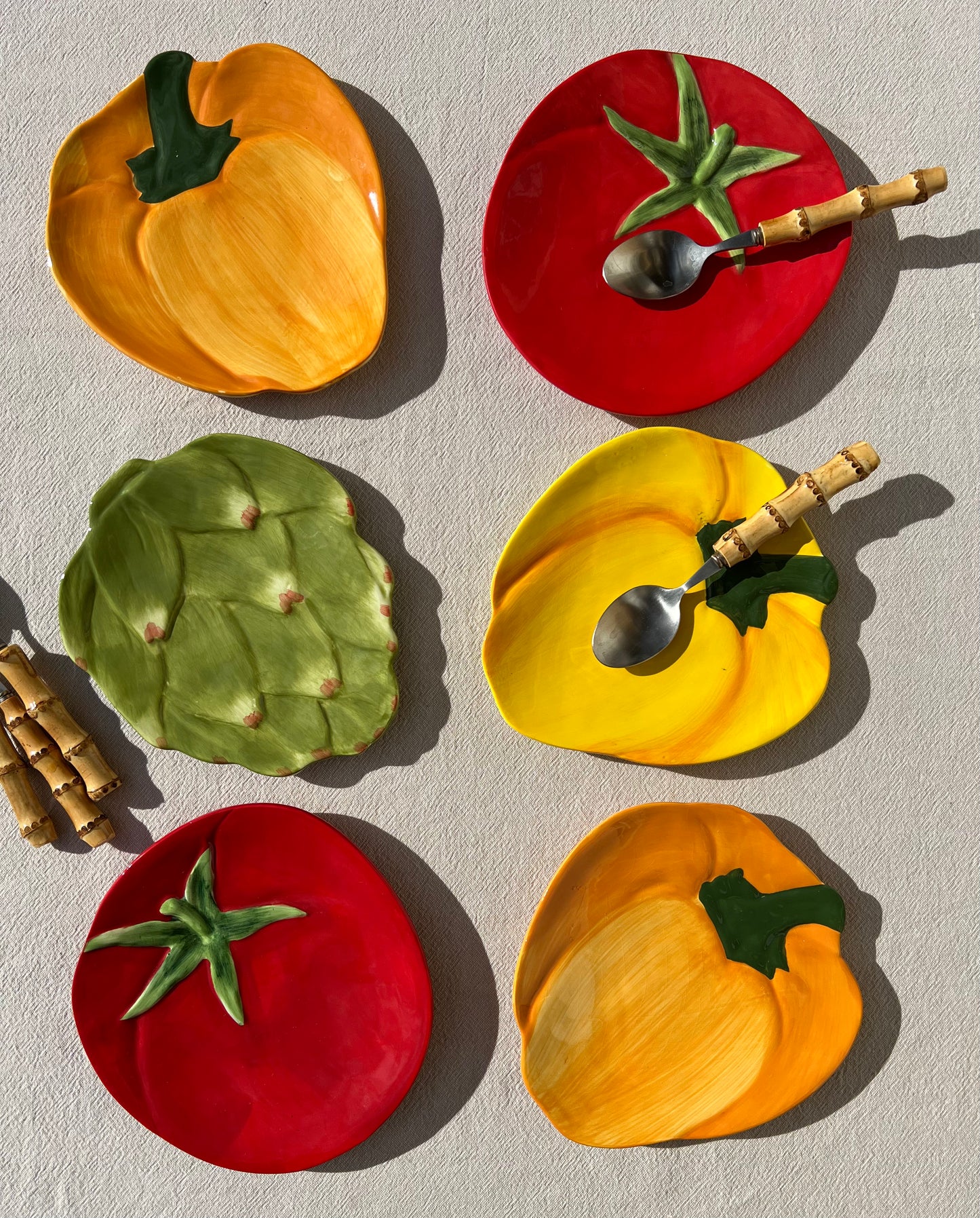 6 assiettes à dessert légumes