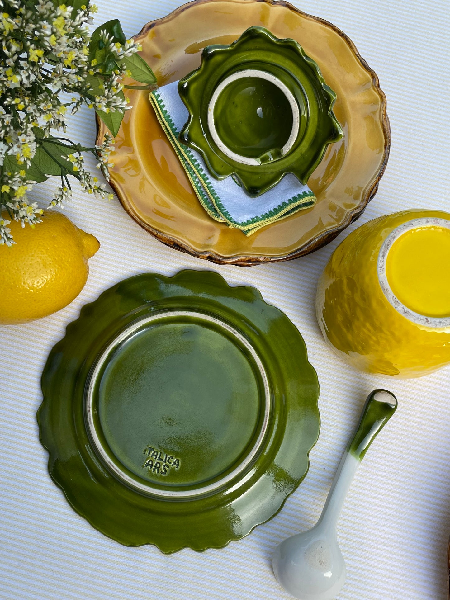 Grand confiturier/sucrier citron