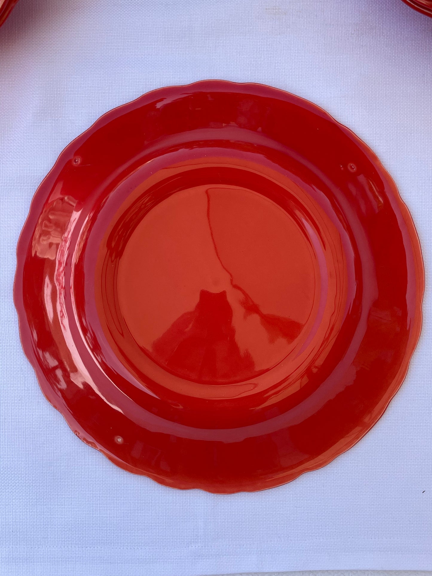 8 assiettes semi creuses corail