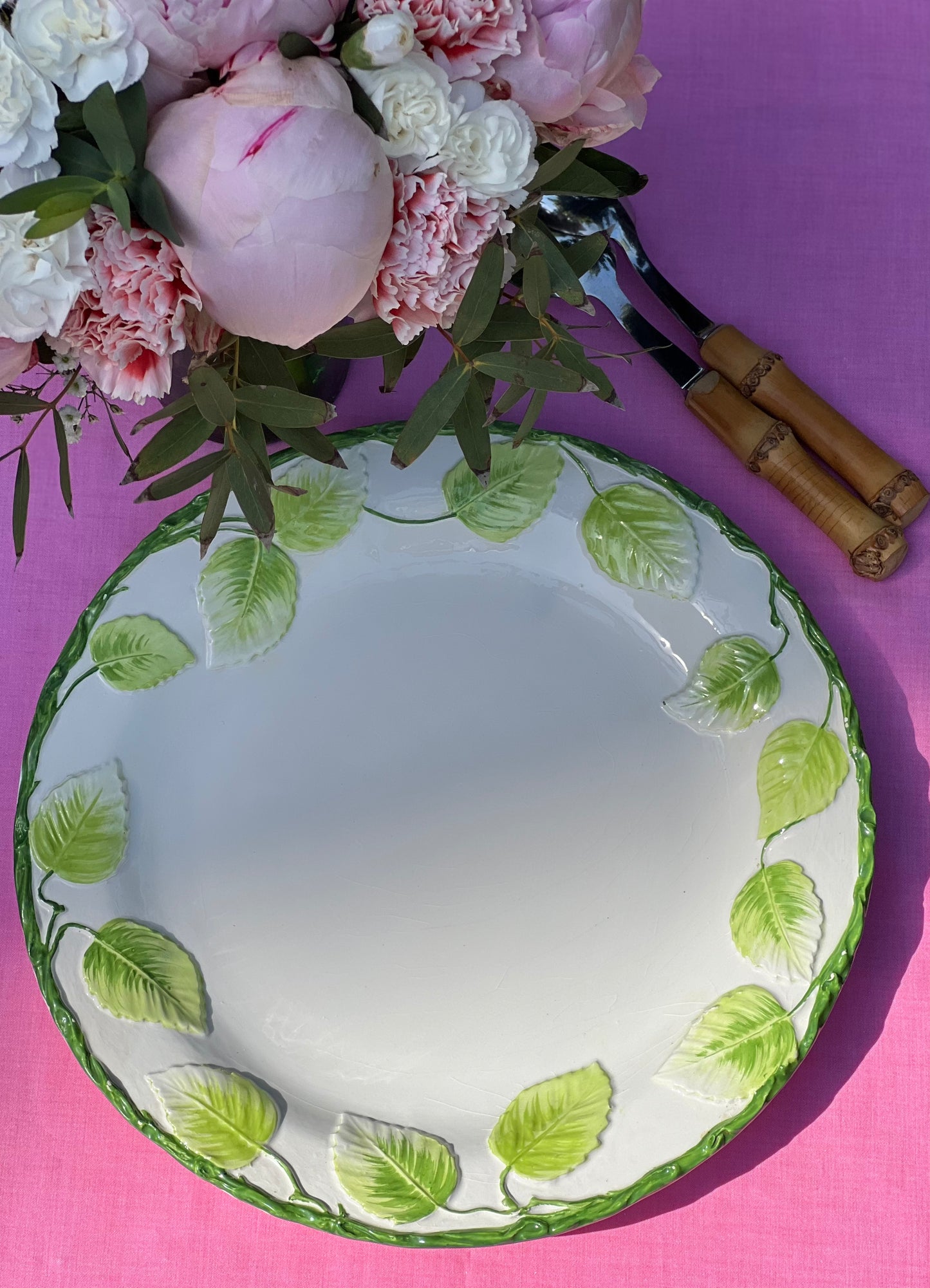 2 assiettes de présentation feuilles Made in Italy
