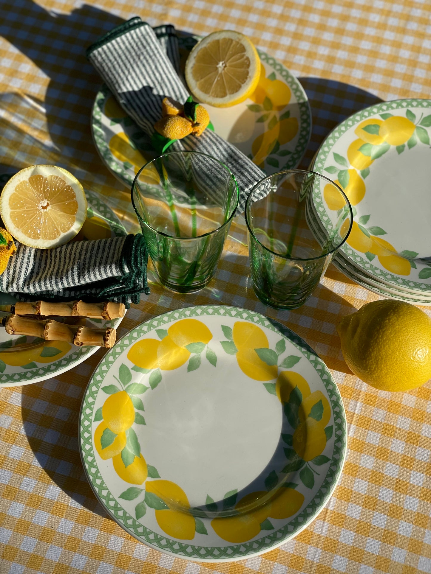 6 assiettes dessert citrons Made in Italy