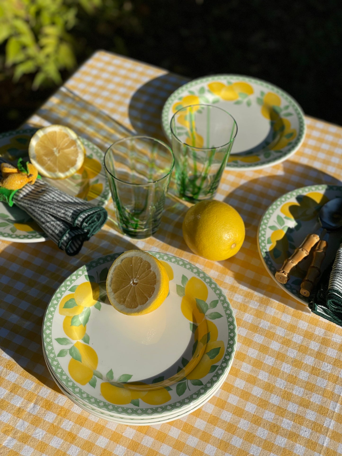 6 assiettes dessert citrons Made in Italy