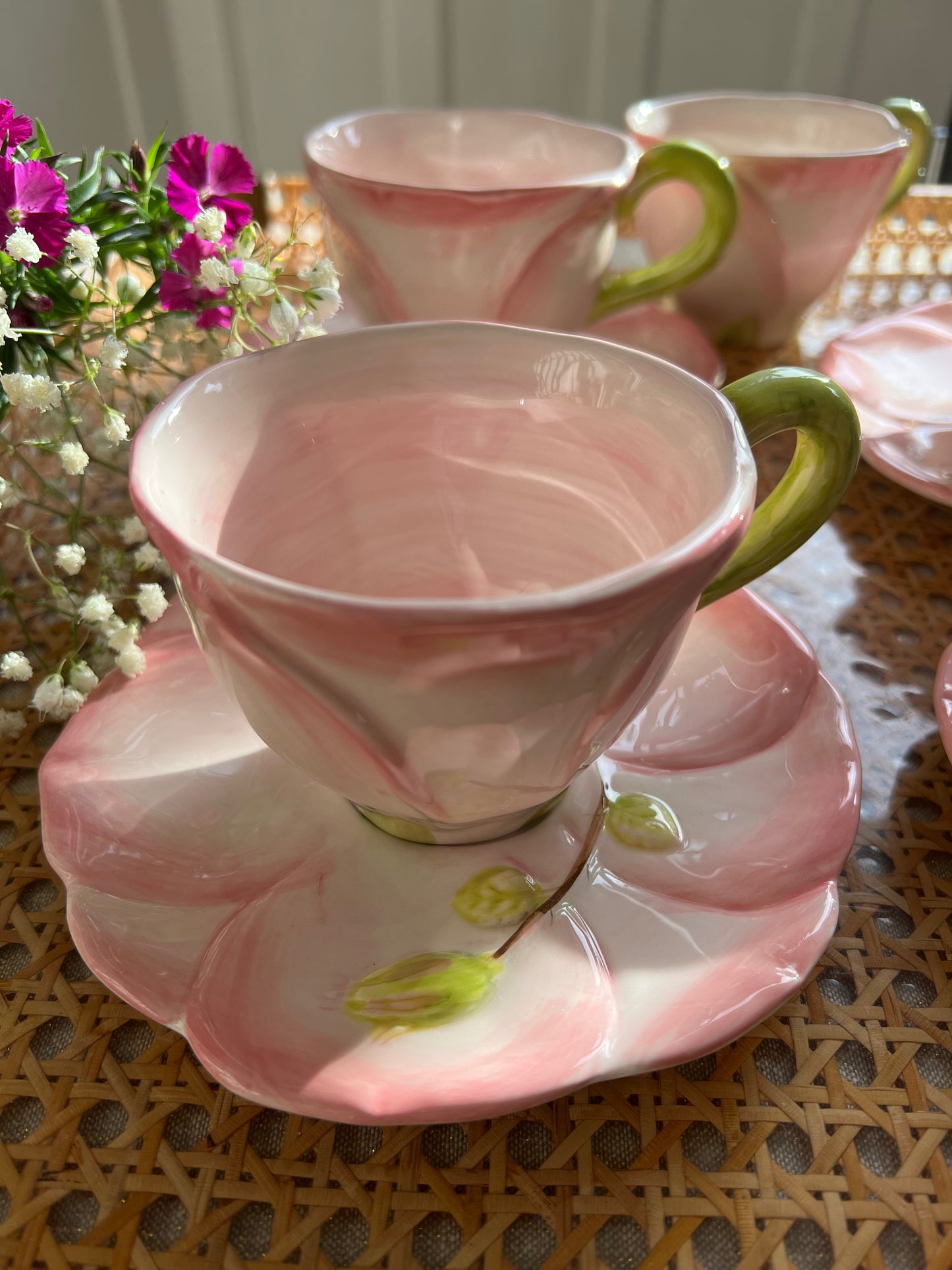 5 tasses à café/thé fleurs