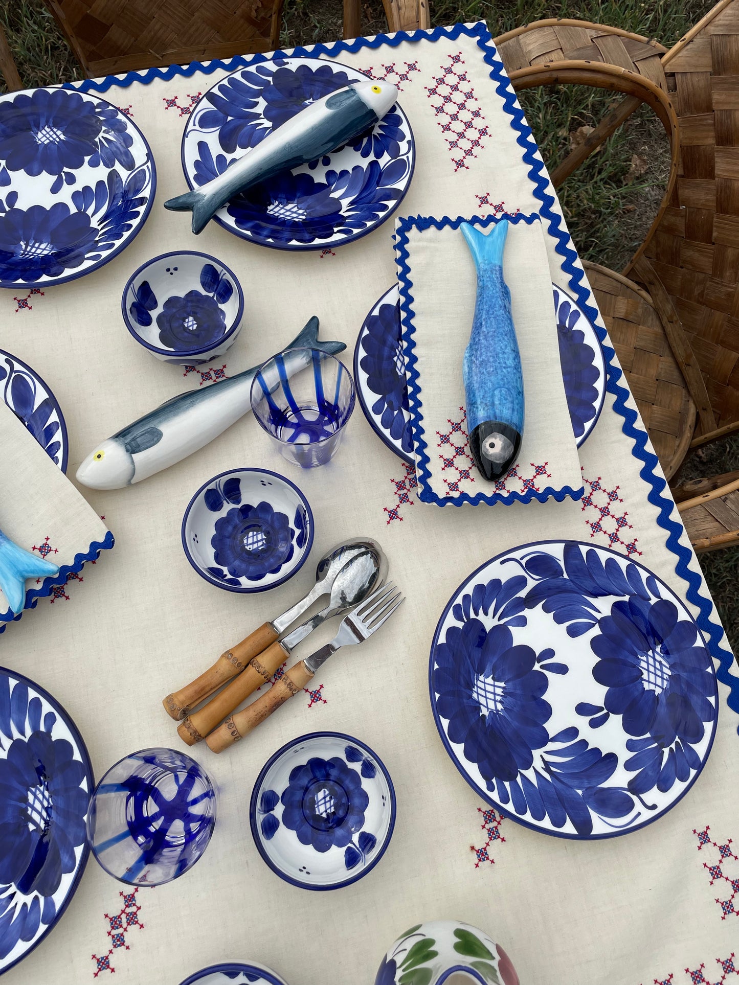 6 assiettes à dessert fleurs Ibiza