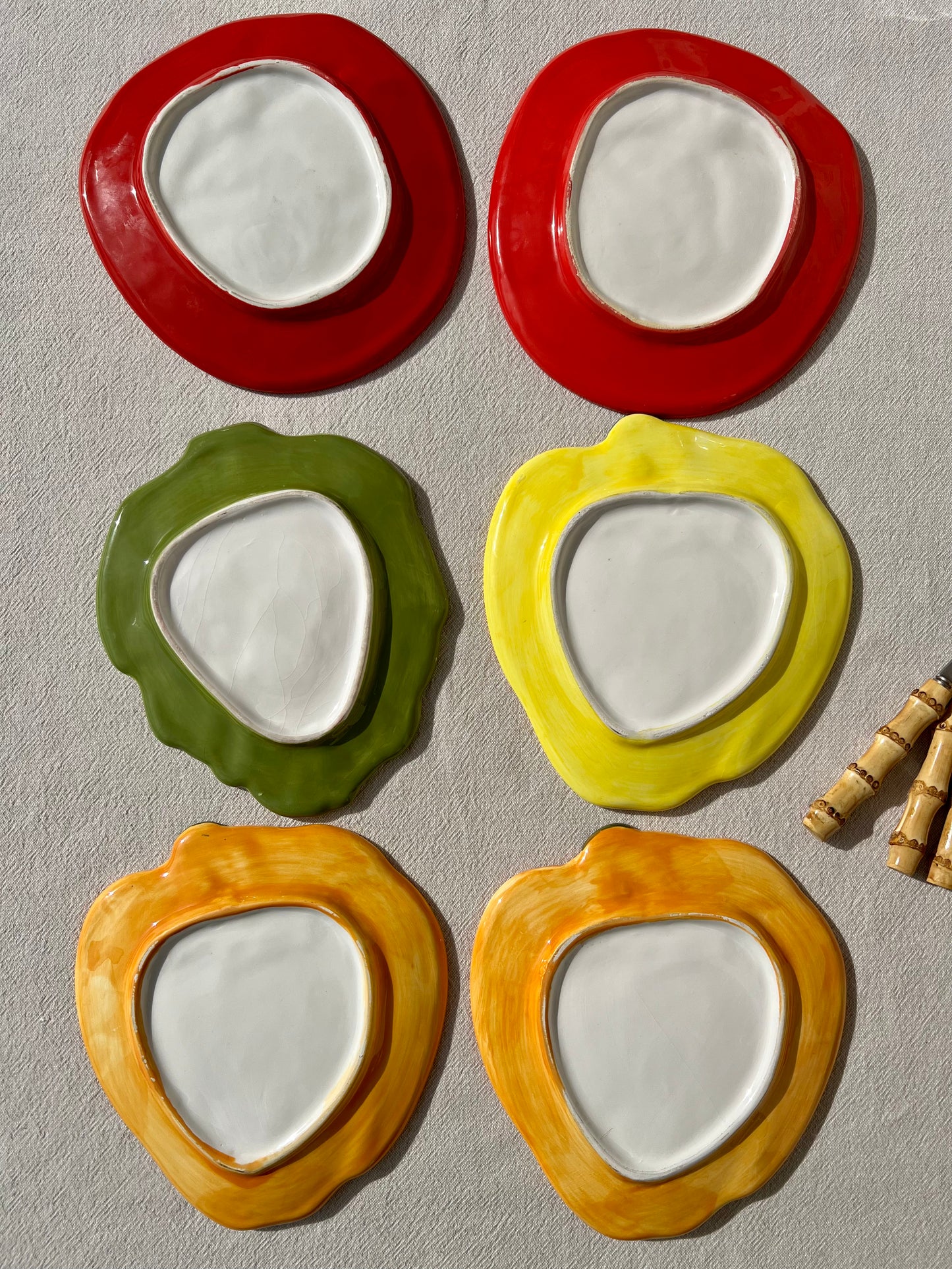 6 assiettes à dessert légumes