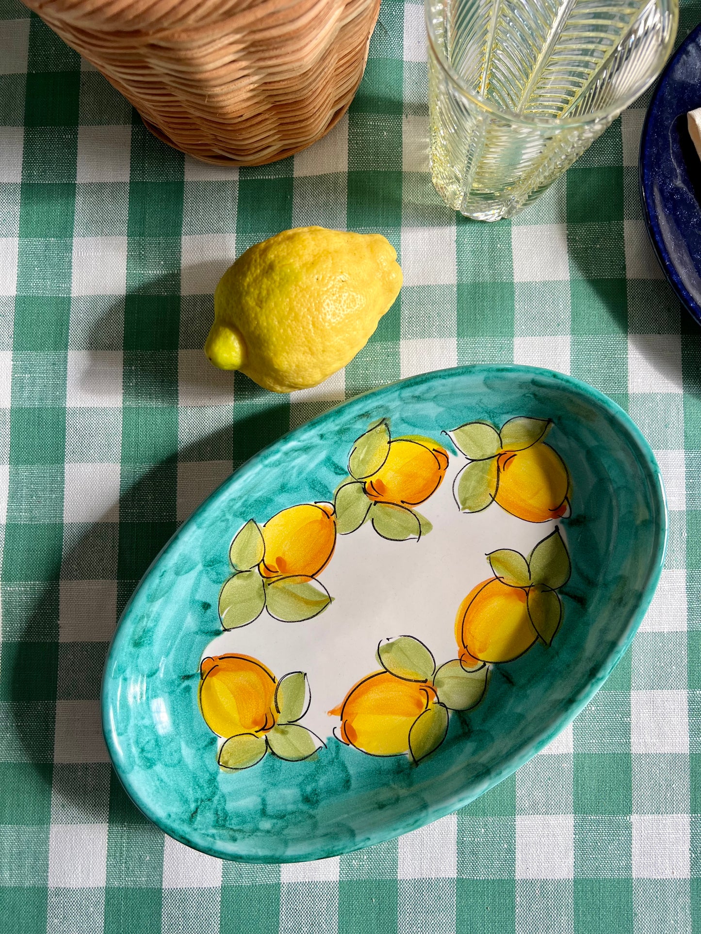 Plat citrons turquoise Made in Italy