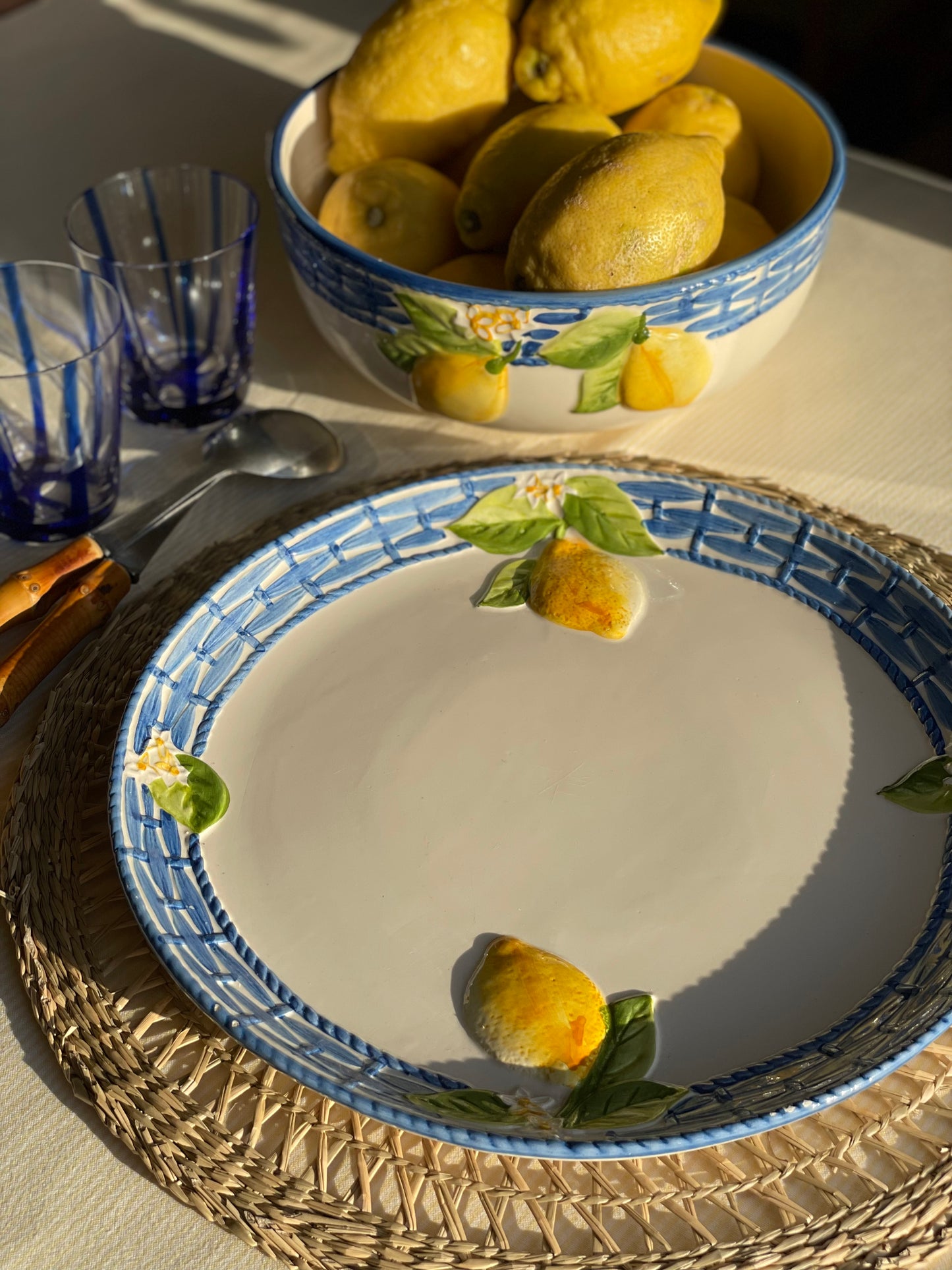 Saladier et plat citrons Made in Italy