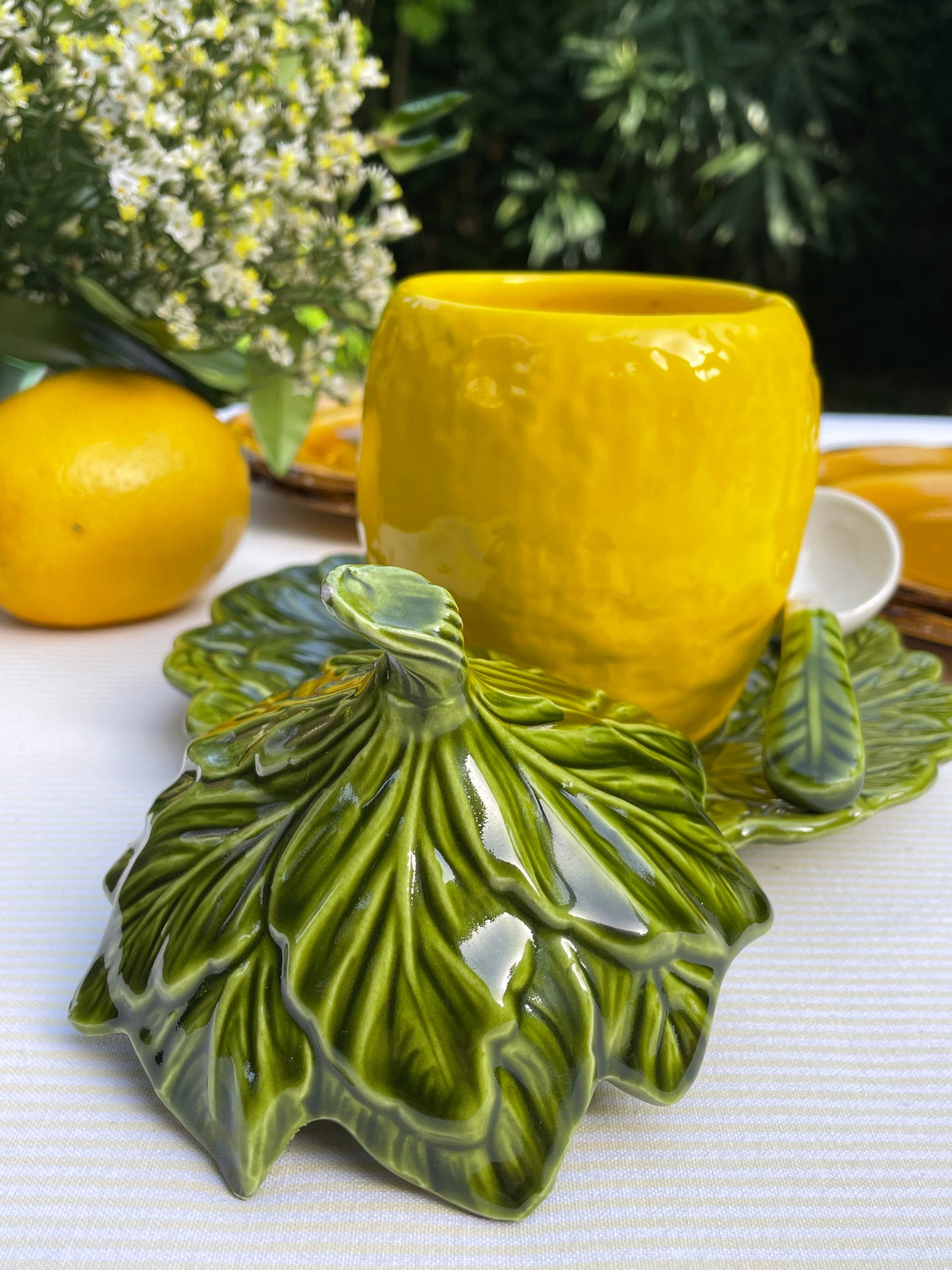 Grand confiturier/sucrier citron