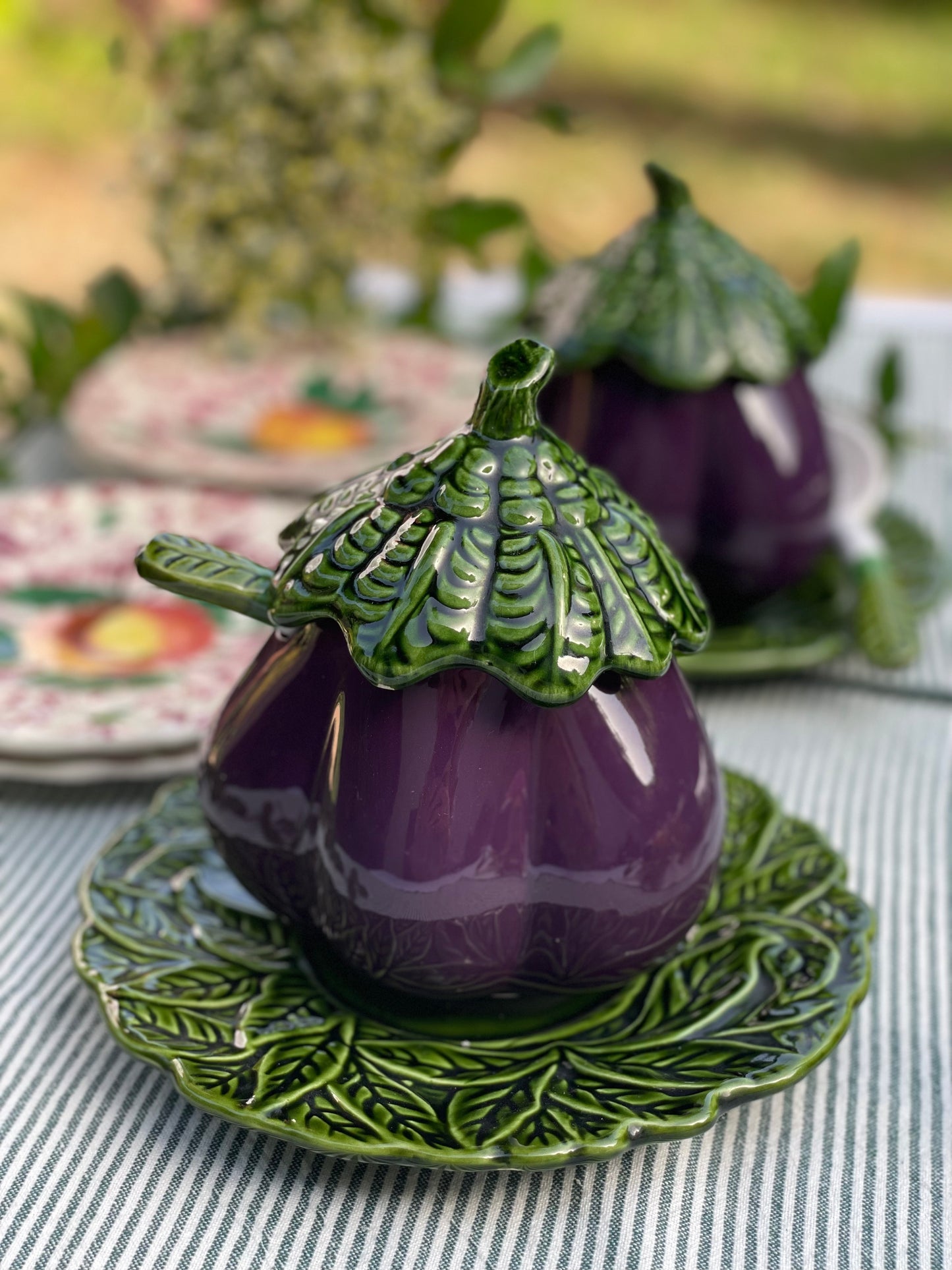 Grand confiturier/sucrier aubergine